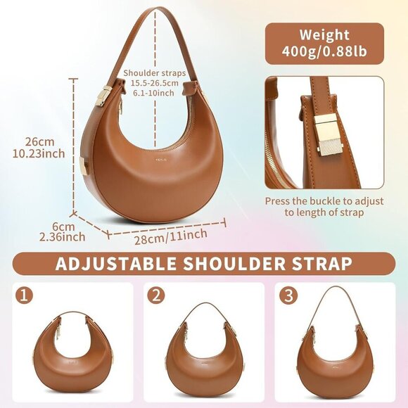 Women\'s PU Leather Shoulder Bag 3-Way Adjustable Straps Large Capacity main image 6